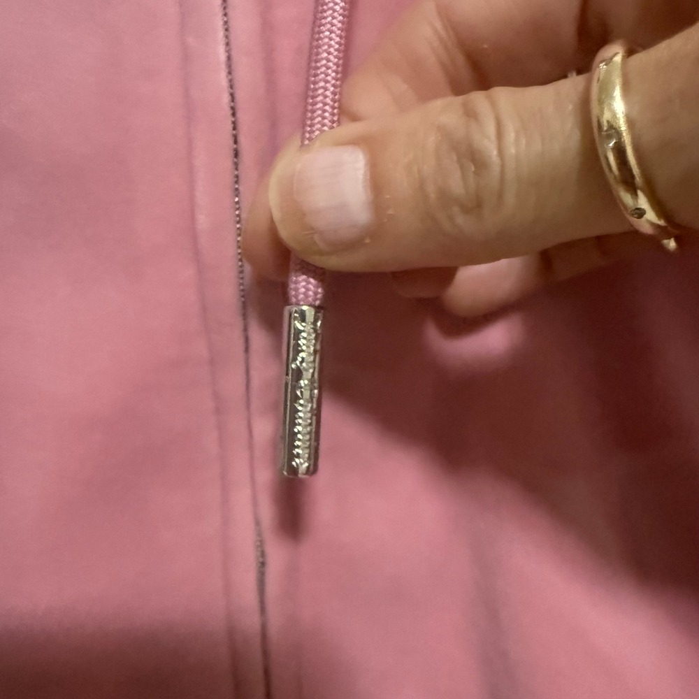 Juicy Couture Pink Velour Rhinestone Logo Zip Up Hoodie XS RN114186 Y2K Cropped‎ - Picture 4 of 12